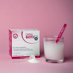 OMNI-BIOTIC 6 120g, Пробиотик для кишечника и микрофлоры, от вздутия и дискомфорта, 6 штаммов бактерий, 1 млрд КОЕ в порции, без лактозы и глютена 120г (60 порций)