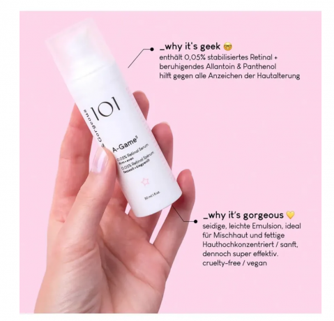 Geek & Gorgeous A-Game 5 Retinal Serum 2stk, Сыворотка для лица с ретиналом 0,05%, антивозрастная, против пигментации, 30 мл x 2 шт