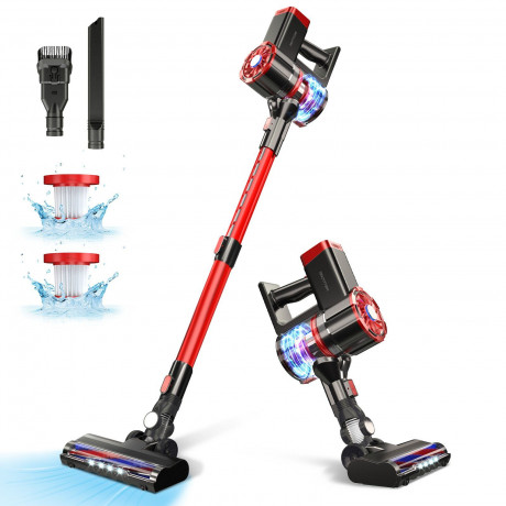 MooSoo MooSoo Akku-Hand-und Stielstaubsauger Stielstabsauger W100, 11.5Kpa, Telescopic, 2600mAh, 40min, HEPA, 180,00 W, Beutellos, 2 Saugstarken, 1,2 Liter grosser Staubbehalter, 4-stufiges Filtersystem  Беспроводной ручной пылесос MooSoo W100, 11,5 кПа, 