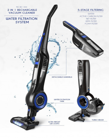 Team Kalorik Team Kalorik Akku-Hand-und Stielstaubsauger TKG SKV 1004, beutellos Wasserfilter  Беспроводной ручной и стержневой пылесос Team Kalorik TKG SKV 1004, без мешка с фильтром для воды