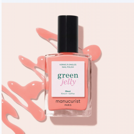 Manucurist Green Jelly Glace 15ml, Лак для ногтей Glace (Франция), 15мл, новинка Лето 2026, коралловый с эффектом желе, сохнет за 1 минуту, растительная формула