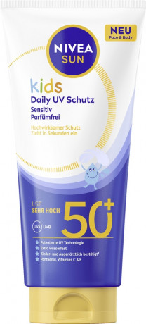 NIVEA SUN Kids Daily UV Schutz Sonnencreme LSF 50+, 100 ml, Нивеа Детский солнцезащитный крем для ежедневного использования, SPF 50+, 100 мл