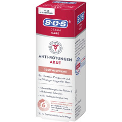 SOS Derma Care Anti-Rotungen Gesichtscreme Akut, 50 ml, SOS Derma Care Крем для лица против покраснений, с экстрактом красных водорослей SILIDINE, при розацеа и куперозе, 50 мл