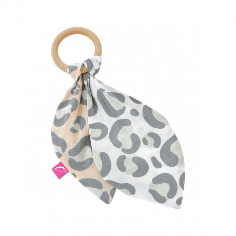 Motherhood Beissring aus Holz mit Baumwollblatter Деревянный прорезыватель с хлопковыми листьями