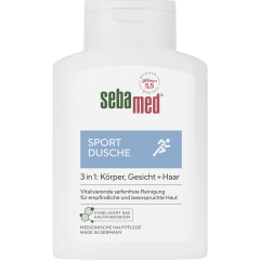 SEBAMED 3in1 Sportdusche, 200 ml, Себамед Гель для душа 3в1 для тела лица и волос, ментол, после спорта, 200 мл