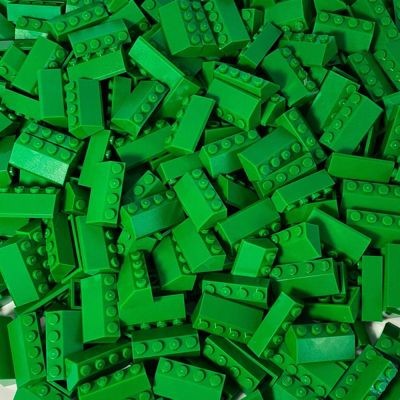 LEGO LEGO 2x4 Dachsteine Grun - 50x - Green brick 3037 LEGO 2x4 Roof Bricks Green — 50x — Зеленый кирпич 3037