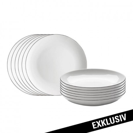 Arzberg Arzberg Porzellan Cucina Colori Black Speise-Set 12-tlg. Arzberg Porzellan Cucina Colori Черный столовый набор из 12 предм.