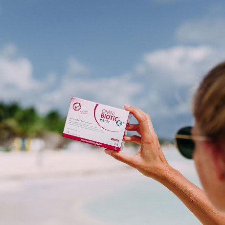 OMNi-BiOTiC Reise 28st x 5g, Пробиотик для кишечника в путешествиях, 5 млрд бактерий, поддержка кишечника и ЖКТ при смене питания, воды и климата, 28 саше х 5г