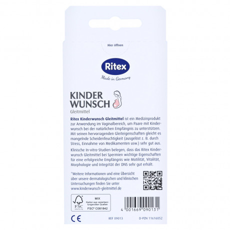 Ritex Kinderwunsch Gleitmittel 2stk Ритекс Смазка для повышения фертильности 8шт (по 4мл) x 2 упаковки