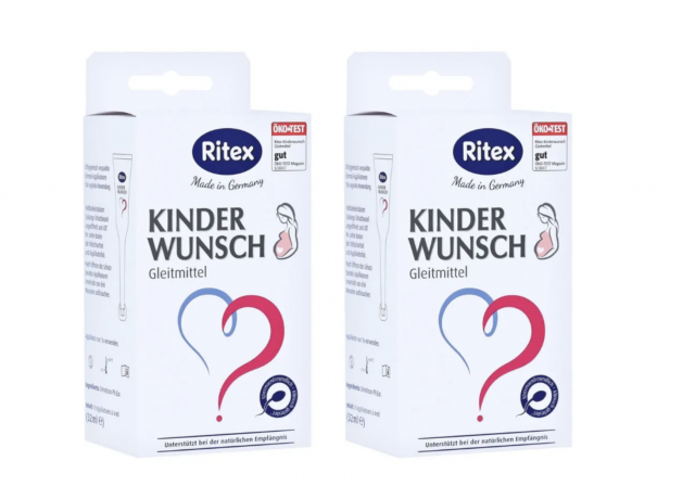 Ritex Kinderwunsch Gleitmittel 2stk Ритекс Смазка для повышения фертильности 8шт (по 4мл) x 2 упаковки