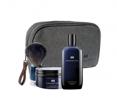 Graham Hill Premium set Премиум набор для бритья с кисточкой, натуральным мылом и тоником, дорожный мужской набор в косметичке, Германия