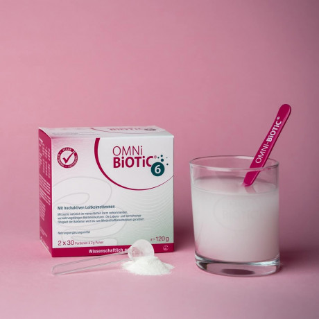 OMNI-BIOTIC 6 60g, Пробиотик для кишечника и микрофлоры, от вздутия и дискомфорта, 6 штаммов бактерий, 1 млрд КОЕ в порции, без лактозы и глютена 60г (30 порций)