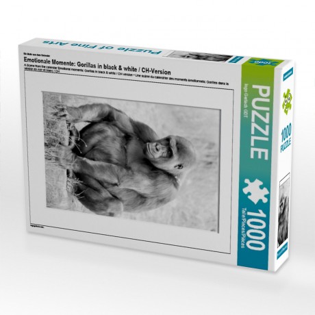 CALVENDO Puzzle CALVENDO Puzzle Emotionale Momente: Gorillas in black white \/ CH-Version Пазл CALVENDO Puzzle Эмоциональные моменты: гориллы в черно-белом / Швейцарская версия