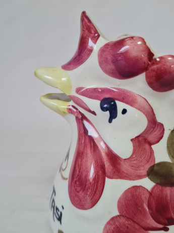 Кувшин винтажный Bassano с разноцветным рисунком "Петух", 15,5 x1 4,5 см, Италия, 1960-70гг.