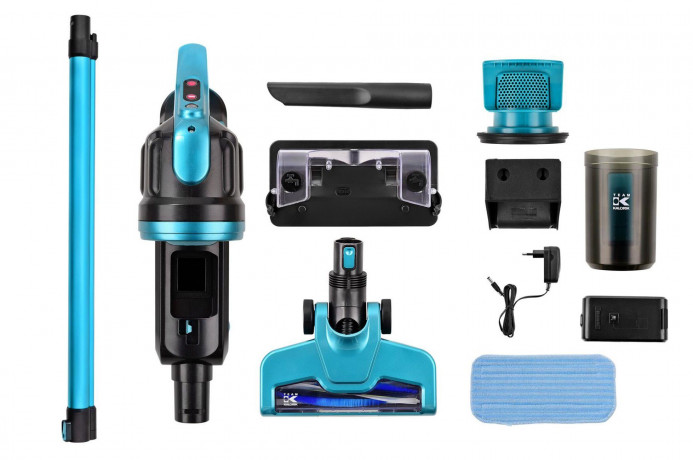 Team Kalorik Team Kalorik Akku-Hand-und Stielstaubsauger TKG SKV 1006, beutelloser transparenter Cyclonbehalter Беспроводной ручной пылесос Team Kalorik TKG SKV 1006, прозрачный циклонный контейнер без мешка