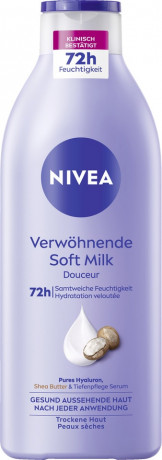 NIVEA Verwohnende Soft Milk Bodylotion, 400 ml, Нивеа Молочко для тела, масло ши и гиалуроновая кислота, 72ч увлажнение, 400 мл
