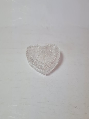 Шкатулка винтажная Gorham Kristall в форме сердца, хрусталь, 7 x 2.5 см, Германия, 1960-70гг.