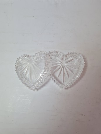 Шкатулка винтажная Gorham Kristall в форме сердца, хрусталь, 7 x 2.5 см, Германия, 1960-70гг.