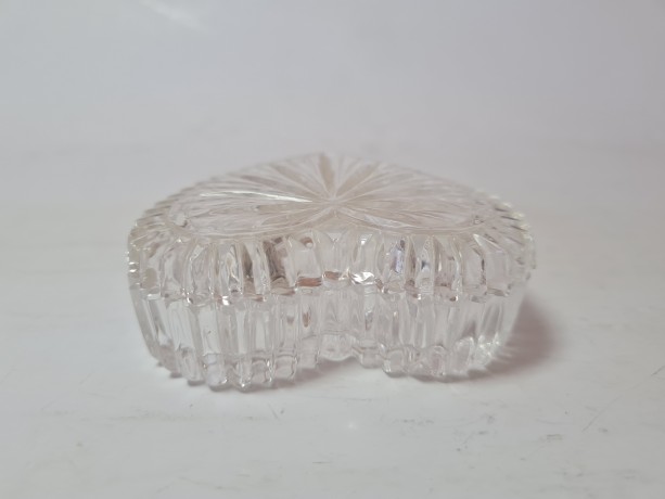 Шкатулка винтажная Gorham Kristall в форме сердца, хрусталь, 7 x 2.5 см, Германия, 1960-70гг.