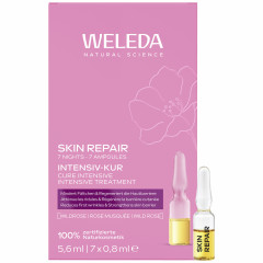 WELEDA Skin Repair Intensiv Kur, 7 x 0.8 ml, 5.6 ml, Интенсивный масляный уход Skin Repair для лица с пятью натуральными растительными маслами, 7 ампул по 0,8 мл, всего 5,6 мл