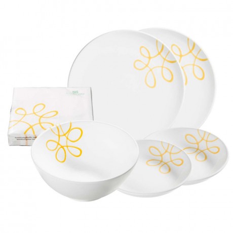Gmundner Keramik Gmundner Keramik Pur Geflammt Gelb Starter-Set Dinner 6-tlg. Стартовый набор Gmundner Ceramics Pure Flamed Yellow из 6 предм.