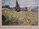 Картина-репродукция винтажная Винсент Ван Гог "Ферма в Провансе", в раме, 75 х 55 см, Германия, 1980-90гг.