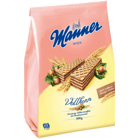 Manner Vollkorn Neapolitaner Вафли с ореховой начинкой 300г