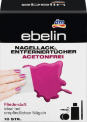 ebelin Жидкость для снятия лака в платочках, без ацетона 10 шт.