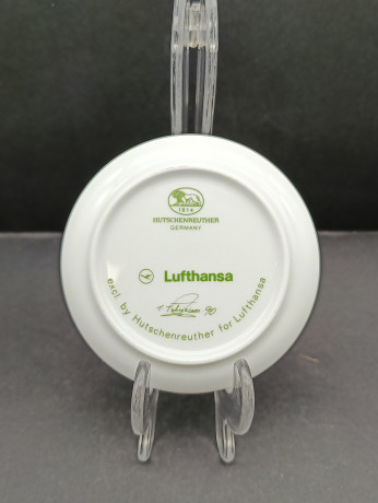 Набор тарелок декоративнах винтажных Hutschenreuther / Коллекция Lufthansa, "Цапли", фарфор, 2 шт., 10 см, Германия, 1990 год.