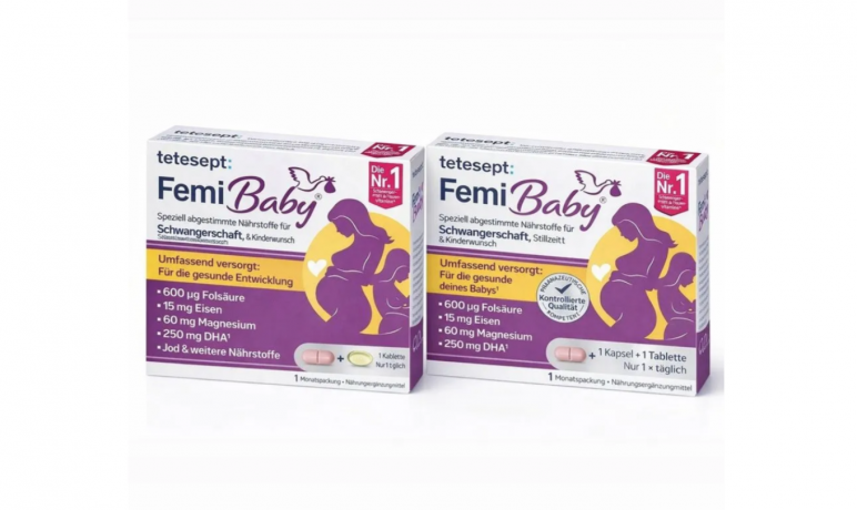 tetesept Femi Baby 30 Tabletten und 30 Weichkapseln 3stk x 60 St, Витаминный комплекс для беременных и кормящих женщин, 30 таблеток + 30 капсул x 2 упаковки