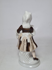 Фарфорвая статуэтка &quot;Дама в бело-коричневом платье с цветком на руке&quot;, 17 x 7 см, Германия, 1960-70гг.