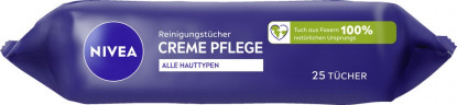 NIVEA 3in1 Creme Pflege Reinigungstucher, 25 Stuck, Нивеа Очищающие салфетки 3 в 1, провитамин B5 и витамин E, снятие макияжа, 25 шт