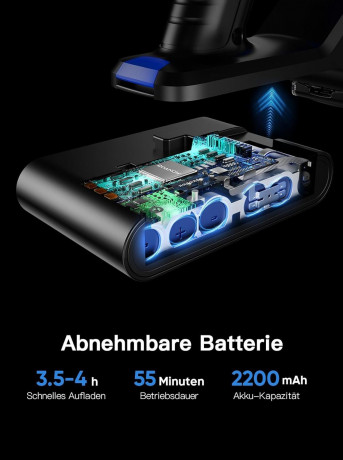 Levoit Levoit Akku-Hand-und Stielstaubsauger, 450,00 W, beutellos, Staubsauger 450W/35000Pa Staubsauger Kabellos Bis zu 55Mins Laufzeit  Беспроводной ручной и стержневой пылесос Levoit, 450,00 Вт, без мешка, пылесос, 450 Вт/35 000 Па, беспроводной пылесос