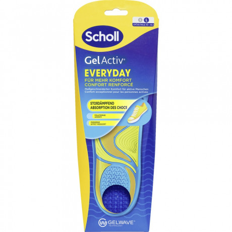 SCHOLL GelActiv Einlegesohlen EVERYDAY Gr. L 40-46,5, 1 St, Шолль Гелевые стельки для повседневной обуви, размер 40-46,5, 1 пара