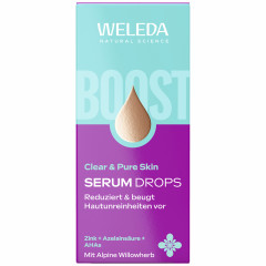 WELEDA Clear &amp; Pure Skin Serum Booster Drops, 30 ml, Очищающие капли-сыворотка Clear &amp; Pure с цинком PCA, азелаиновой кислотой и AHA без отдушки, 30 мл