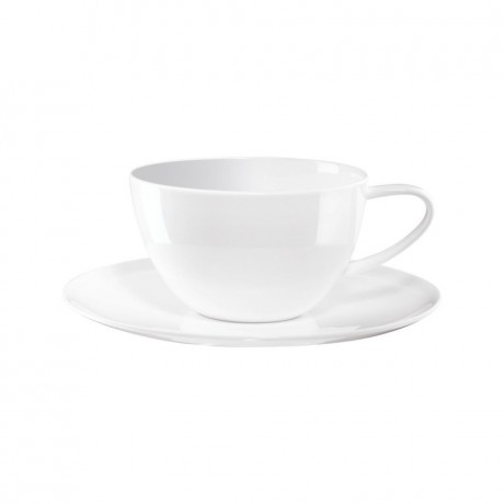 ASA SELECTION ASA A Table Weiss Cafe-au-lait Tasse mit Untertasse 0,35 L / h: 7,3 cm ASA A Table Weiss Чашка для кофе с блюдцем 0,35 л / высота: 7,3 см