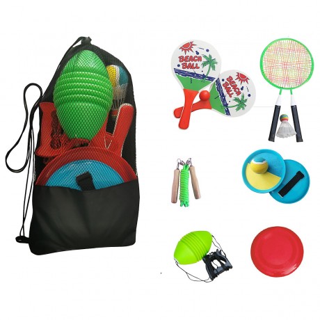 L.A. Sports Garten Strandspiele Set Beachball Klettball Frisbee Mini-Badminton Boing Ball Набор для пляжных игр в саду