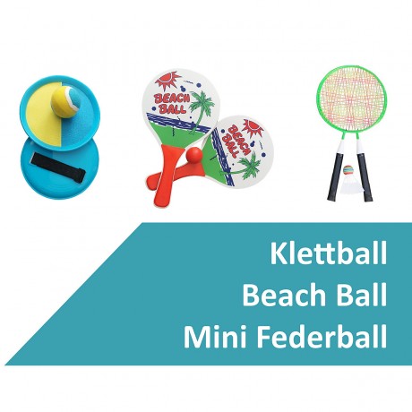 L.A. Sports Garten Strandspiele Set Beachball Klettball Frisbee Mini-Badminton Boing Ball Набор для пляжных игр в саду