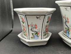 Цветочные горшки винтажные KGG в китайском стиле, фарфор, 2 шт., 18 и 14 см, Германия, 1970-80гг.