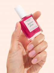 Manucurist Active Glow Cranberry + Blueberry, Набор 2 шт укрепляющий лак для ногтей с эффектом геля и натурального сияния, клюквенно-красный и холодный розово-лиловый, укрепление ногтей, 2 х 15 мл