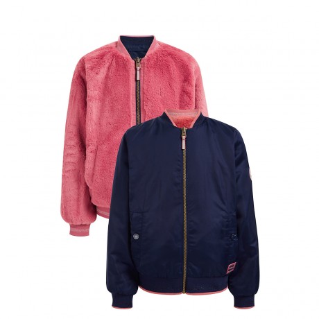 WE Fashion Meisjes reversible bomberjack met imitatiebont Blazer fur Madchen Двусторонний бомбер Meisjes с имитацией блейзера для девочек