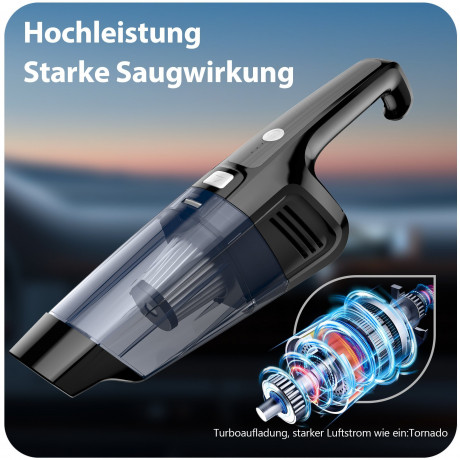 Tisoutec Tisoutec Akku-Handstaubsauger Akku Handstaubsauger,12000Pa USB aufladbar Tragbar Leicht Mini, Staubsauger,6000mAh Auto-Staubsauger,Nass  Trocken Handsauger  Беспроводной ручной пылесос Tisoutec, 12000 Па, перезаряжаемый через USB, портативный, ле