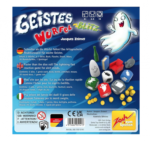 Zoch 601105141 Geistesblitz Wurfelblit, Игра на реакцию Барабашка Кубик молния (Германия) кубики решают что хватать, до 8 игроков, от 8 лет