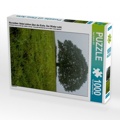CALVENDO Puzzle CALVENDO Puzzle November: Nebel ziehen uber die Eiche. Der Winter naht. Пазл CALVENDO Пазл Ноябрь: Над дубом стелется туман. Зима приближается.
