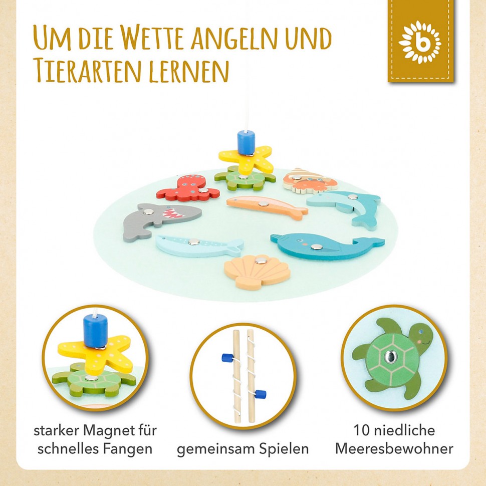 Купить bieco Holz Fische Angeln Spiel 13 tlg. Angelspeil Magnet Angel  Holzspielzeug O 24 cm Aktionsspiele Деревянная рыбная ловля в  интернет-магазине Diskontshop.eu Германия всего за 2 150 руб. в