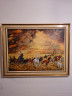 Картина винтажная J.Horeny "Пастухи и лошади", большой формат, в раме, масло, 92.5 х 73 см, Германия, 1980-90гг.