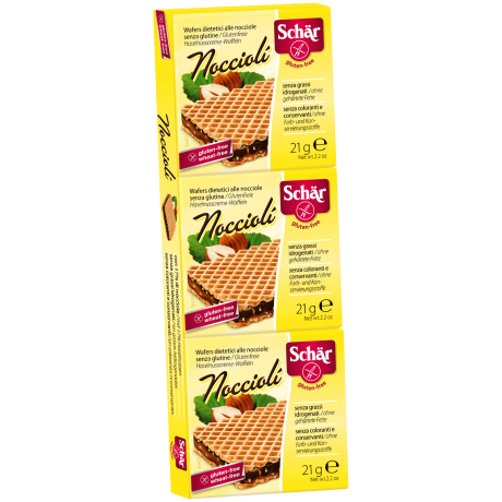 Schar Haselnuss-Creme-Waffel, glutenfrei  Безглютеновые вафли с кремом 63г