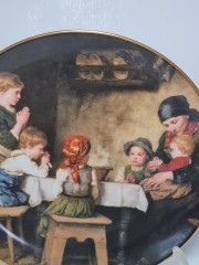 Lilien Porzellan Декоративная фарфоровая тарелка &quot;Молитва перед ужином&quot;, коллекционная номерная 5849, художник Ф. Дефреггер, 20 см, Германия, 1988г.