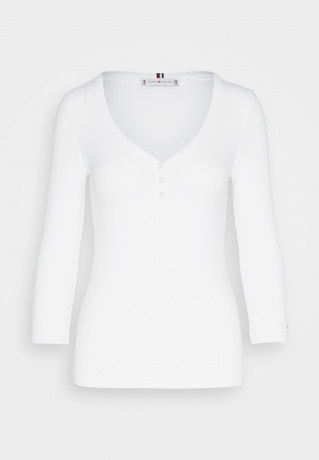 Tommy Hilfiger SLIM Long sleeved top white SLIM Топ с длинными рукавами белый