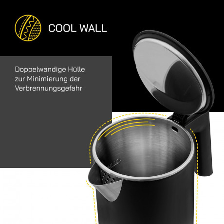 Gutfels Gutfels Wasserkocher WATER 2020, 2200 W, Doppelwandig, 1 Liter Fullvolumen, 360° Sockel, integrierter Filter  Чайник Gutfels WATER 2020, 2200 Вт, с двойными стенками, полный объем 1 литр, основание 360°, встроенный фильтр